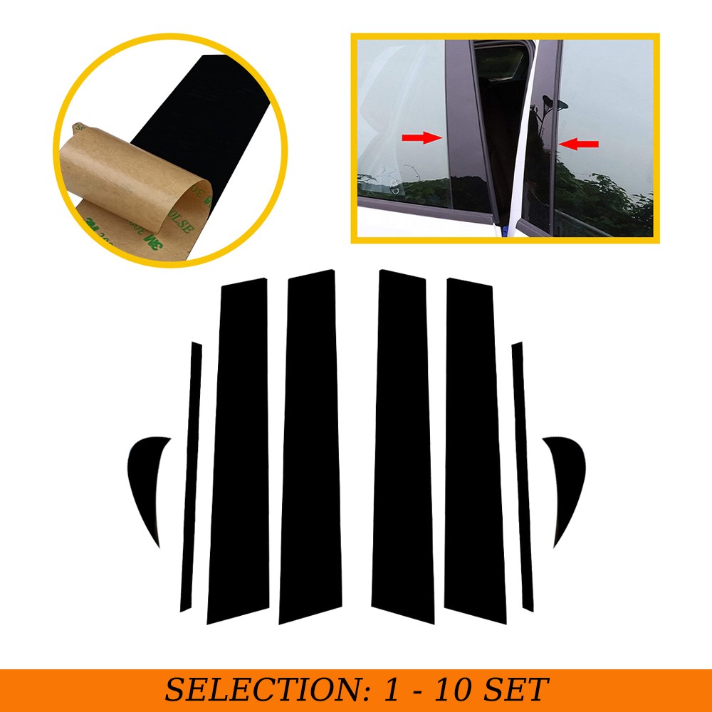8-80X Fit Toyota Camry 2018-2021 Gloss Black Window Door Pillar Posts Decor Trim