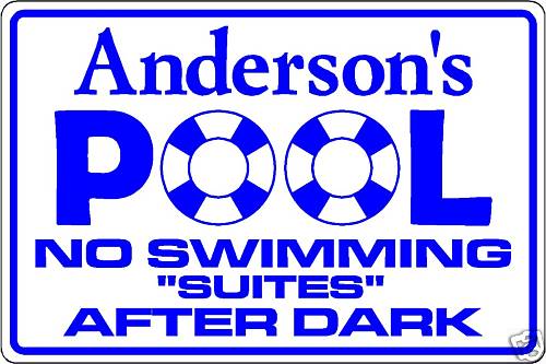 18″ aluminum indoor outdoor swimming POOL SIGN signs