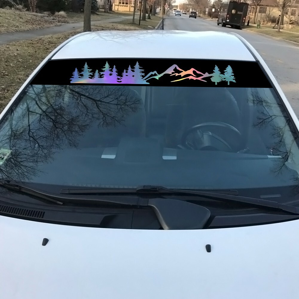 Front Windshield Decal Car Sticker Banner Laser Graphics Window Sun Visor Strip