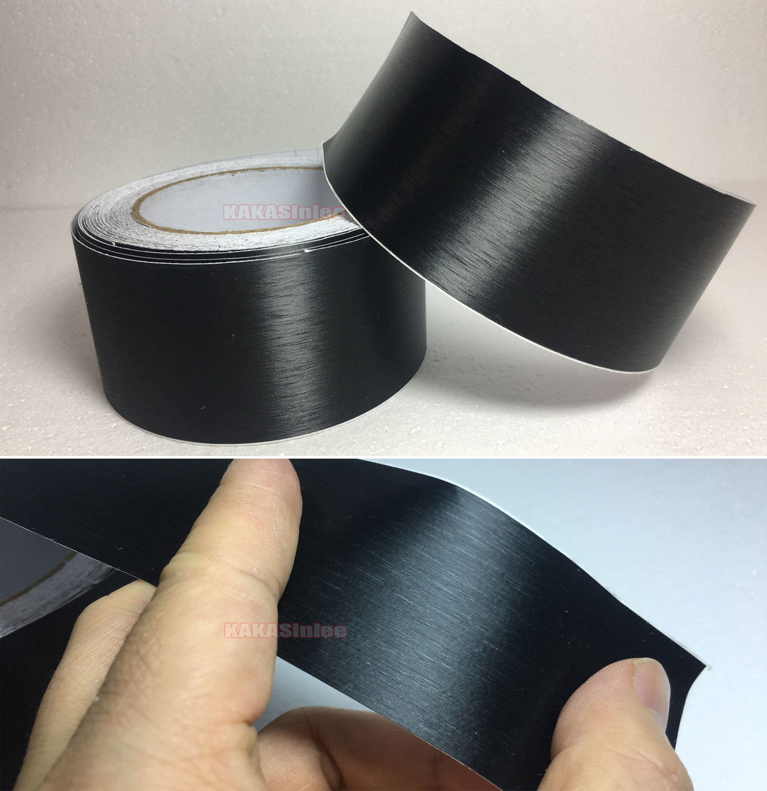 2in Wide Black Car House Metal Brushed ALUMINUM Vinyl Wrap Sticker Tape Strips