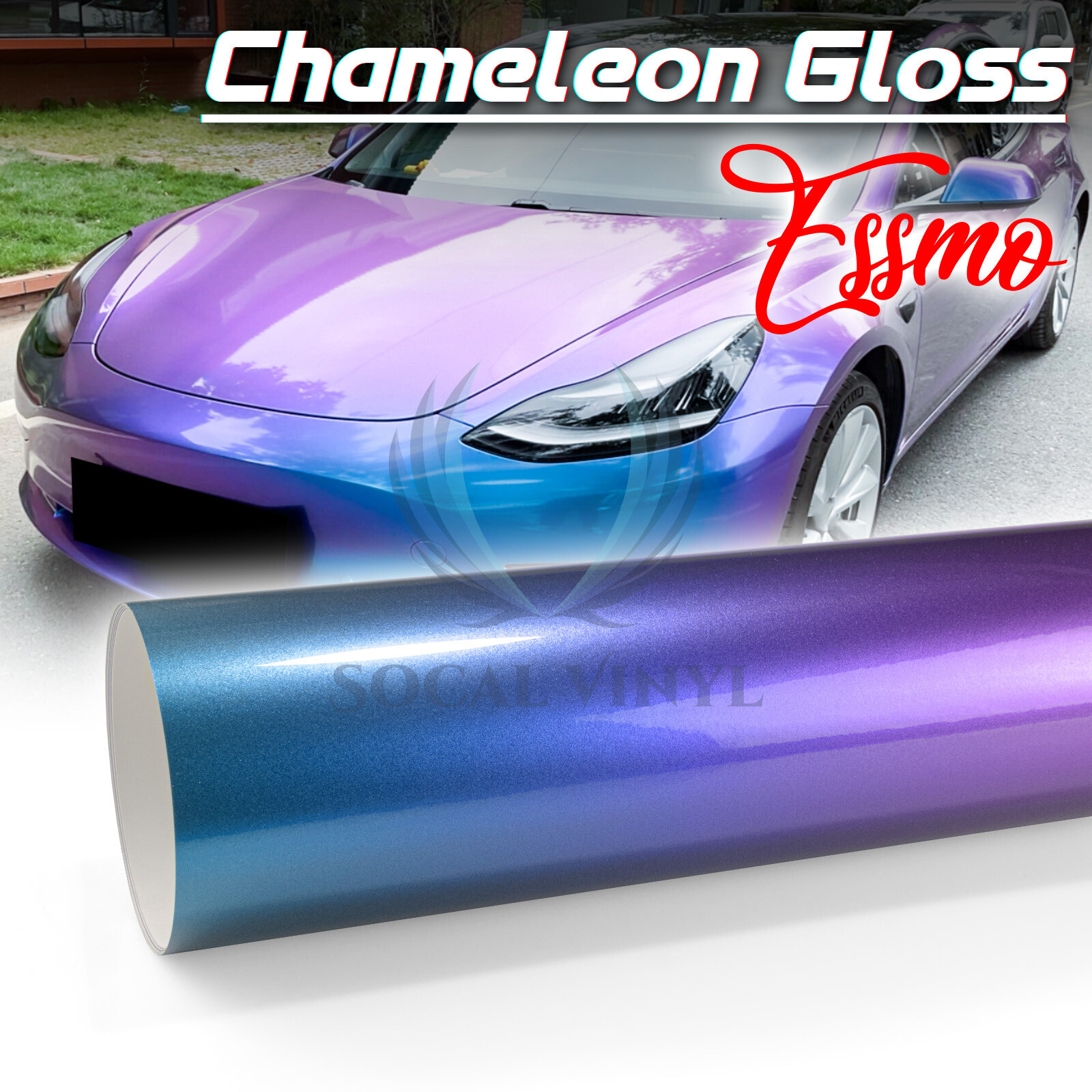 Chameleon Gloss Low Tack High Gloss Car Vinyl Vehicle Wrap Sticker Decal Sheet