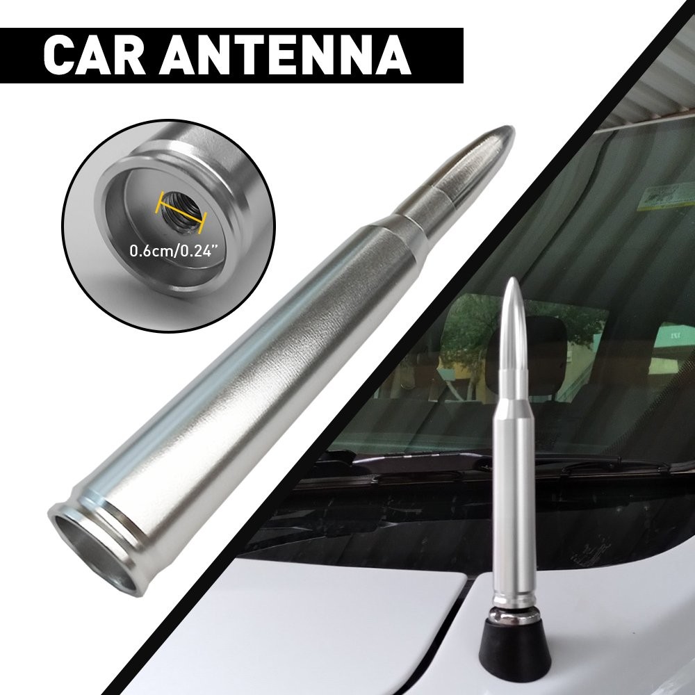 50 Cal Silver Bullet Antenna Heavy Gauge CNC Machined Billet Short For Fo A