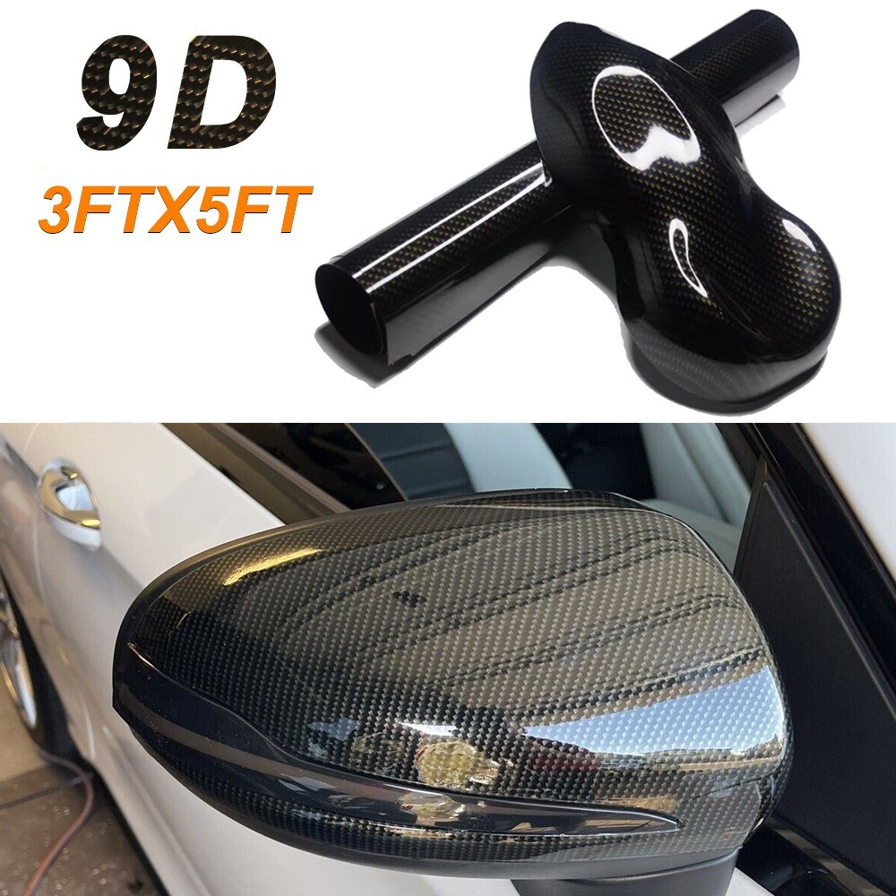 36″x60″ Ultra Gloss 9D Pet Black Carbon Fiber Vinyl Wrap Bubble Free 3ft x 5ft