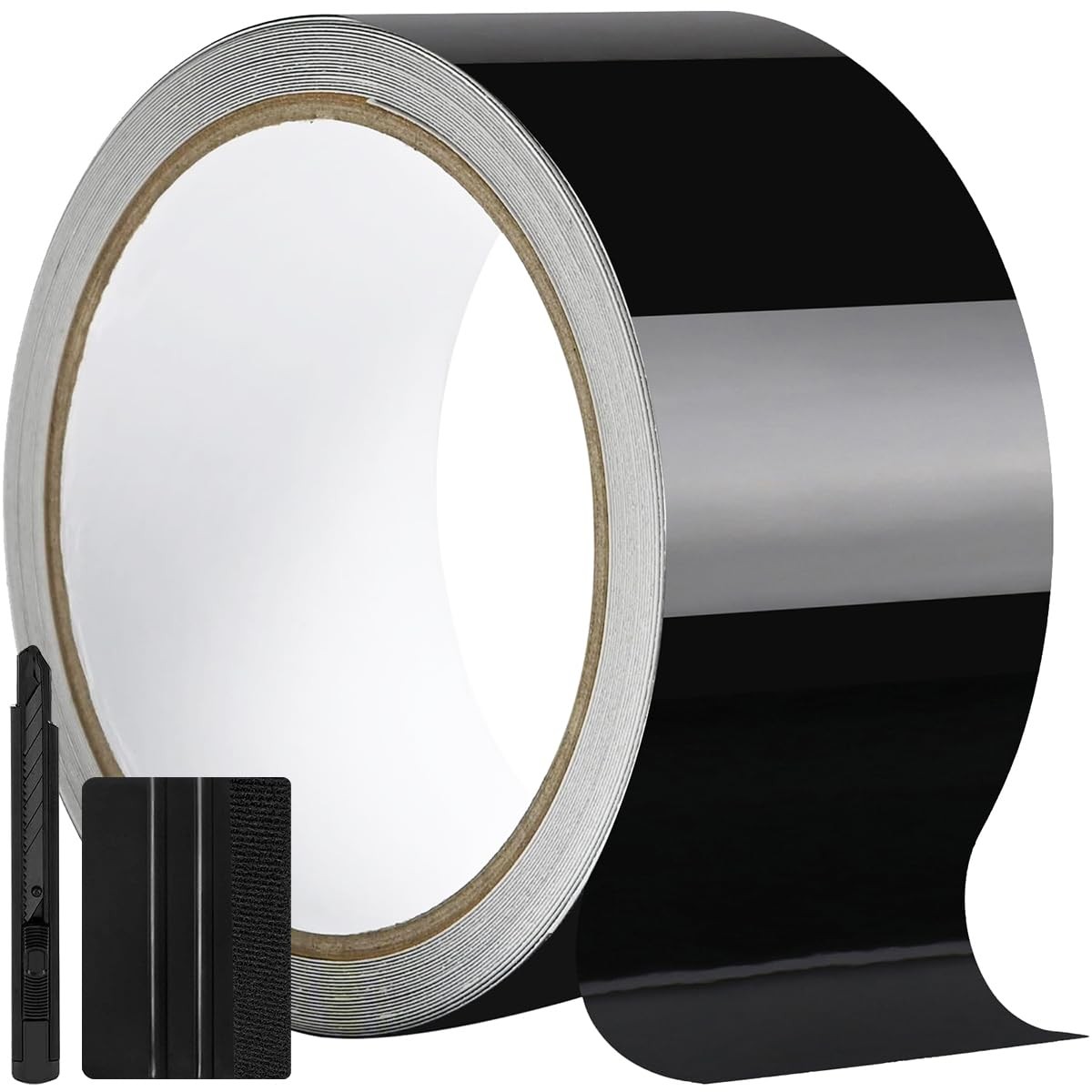 GRTHTATI 2IN X 30FT Gloss Black Vinyl X 30FT, / 5cm x 900cm