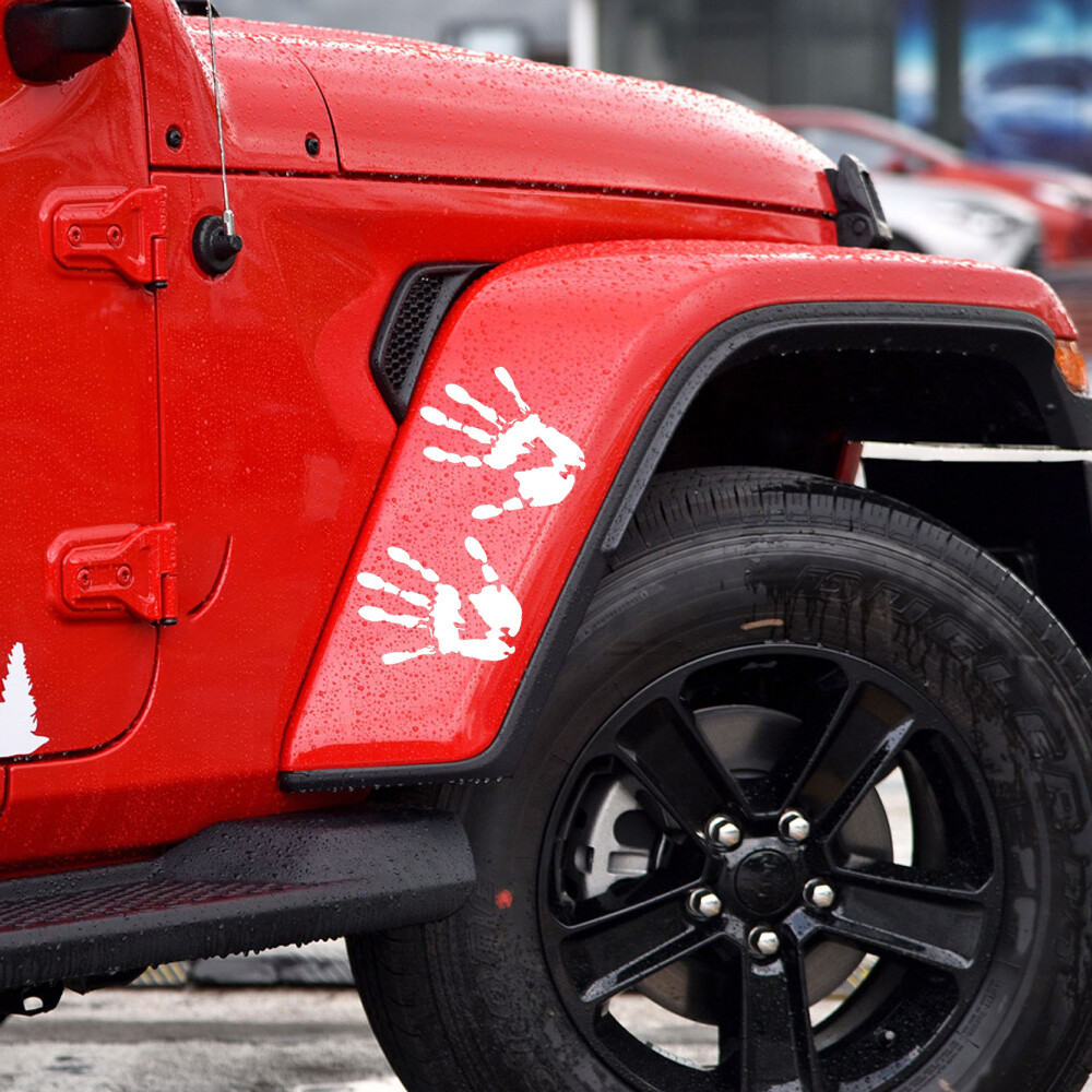 2Pcs Wave Vinyl Stickers Wave Sign Car Decal for Jeep Wrangler JL JT JK TJ YJ CJ