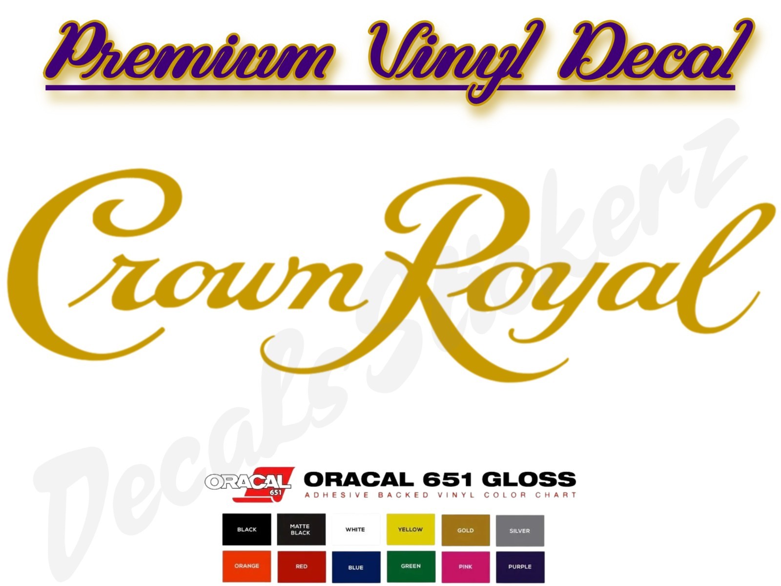 CROWN ROYAL DECAL STICKER ORACAL 651 VINYL USA MADE CAR TRUCK BUMPER WINDOW WALL
