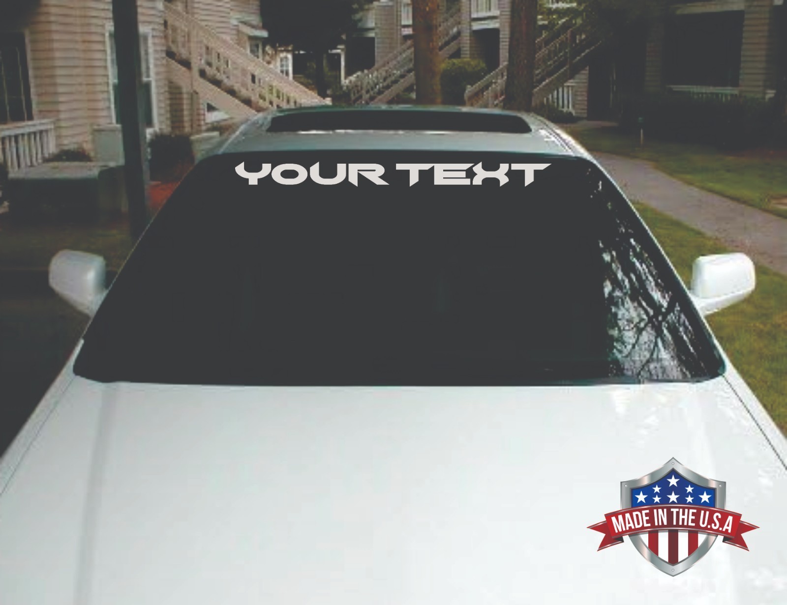 Windshield Banner Decal Sticker Your Custom Text 36″ or 41″ Universal Fit F16