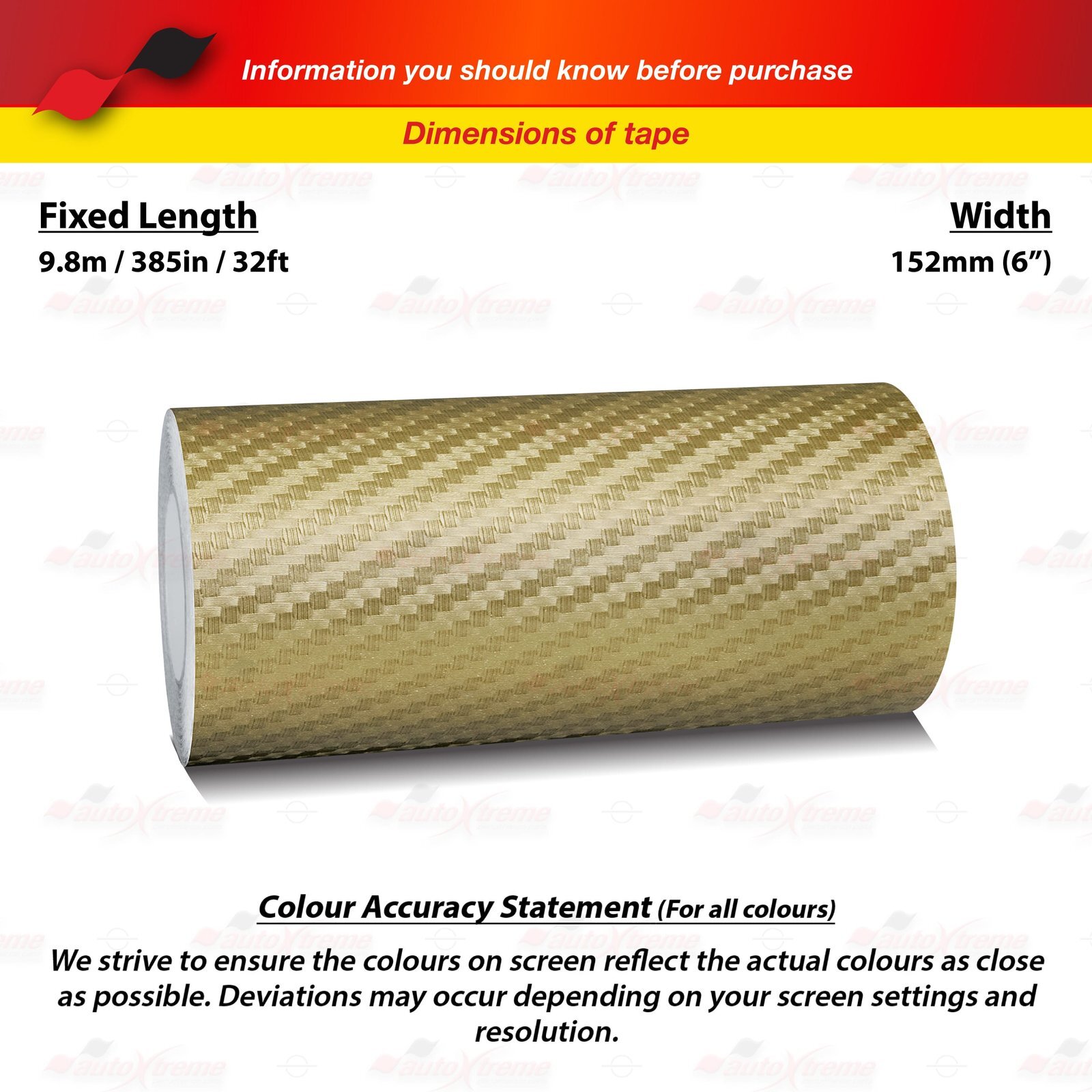 6″ 152mm PinStriping Stripe Styling Decal Vinyl Sticker CARBON FIBER DARK GOLD