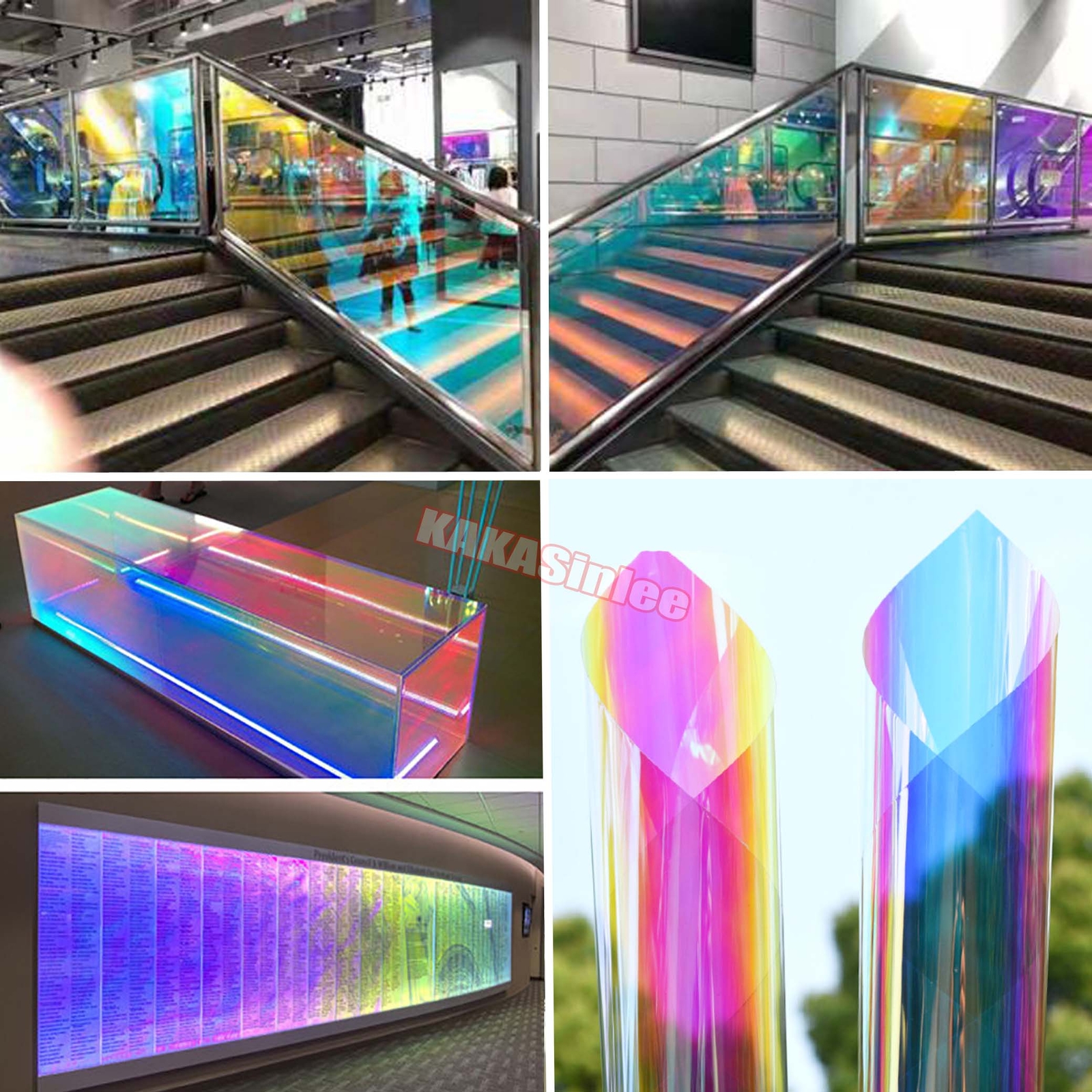 Gloss Chameleon Rainbow Wrap Window Film Rainbow Glass Sticker Decor Tint PET AX
