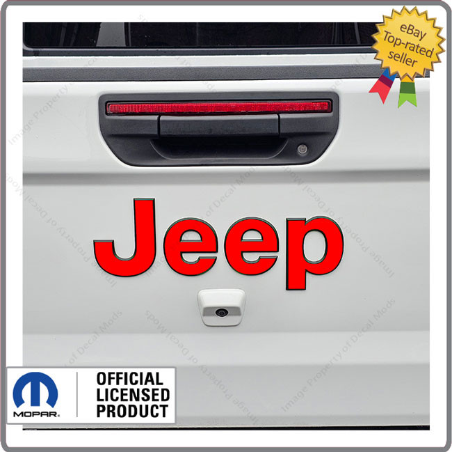 2020 – 2025 Jeep Gladiator JT Tailgate Flat Overlay decals stickers Red SJ8Z2