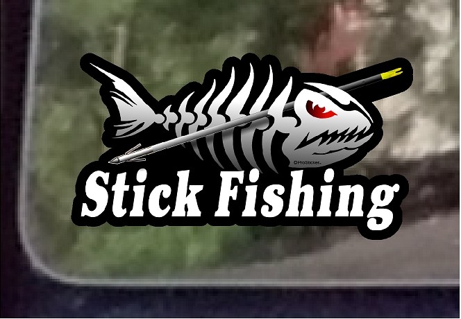 ProSticker 1523 (One) 3.5″ x 7″ Stick Fishing Bowfishing Decal Sticker