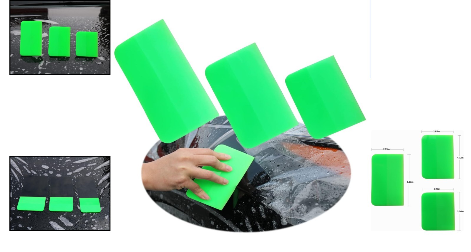Versatile Green Squeegee – 5.51″ for Vinyl Film Installation & Cleaning