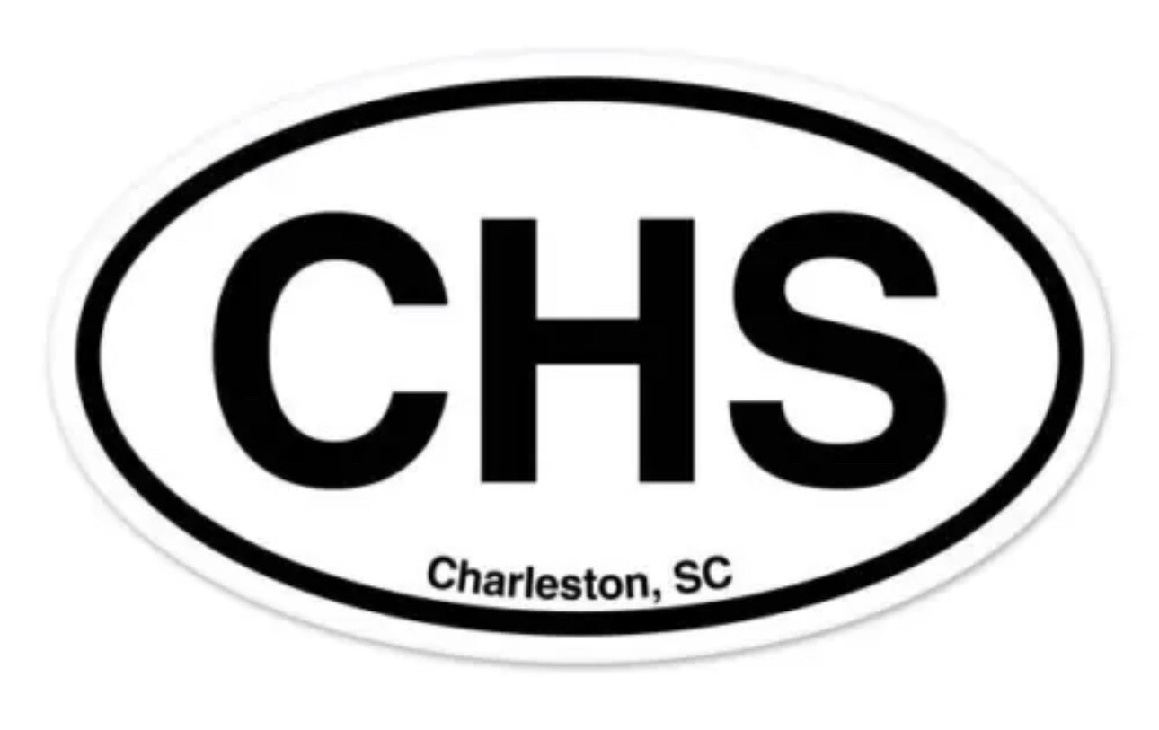 CHS Charleston SC South Carolina Oval car window bumper sticker decal 5″ x 3″