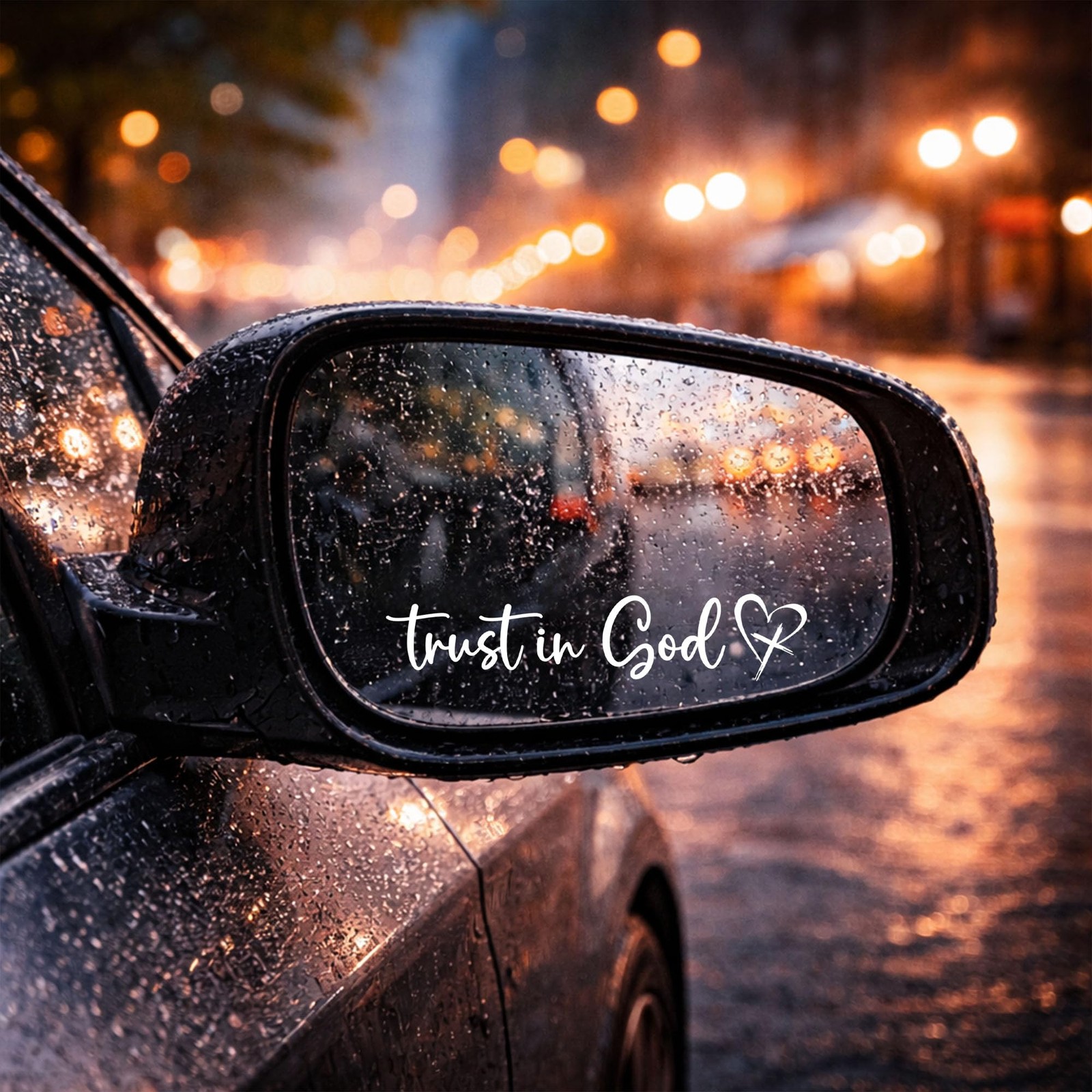 VICILO Trust in God Car Mirror Decal 1 Pack, Rearview Black