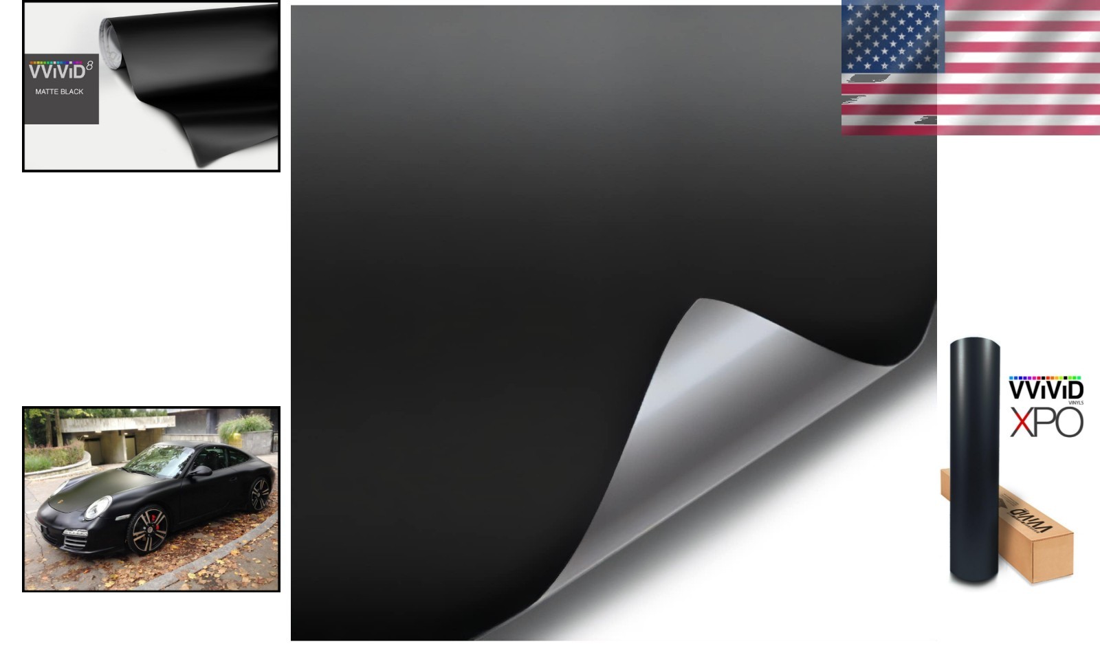 Universal Matte Black Vinyl Wrap 1ft x 2ft – Air Release for Flawless Finish