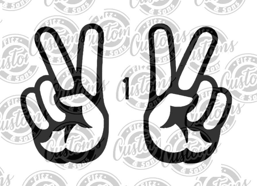 Pair – Peace Decal Fits: Wrangler – Jeep Wave Sticker Left and Right Many Colors