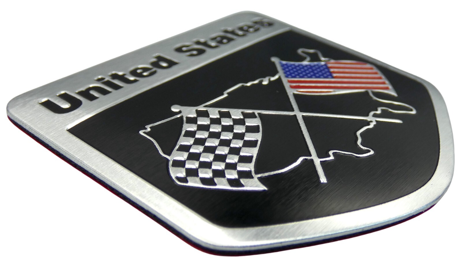 ALUMINUM United States Flag Decal Sticker Car, Motorcycle, Patriotic 2″ x 2″