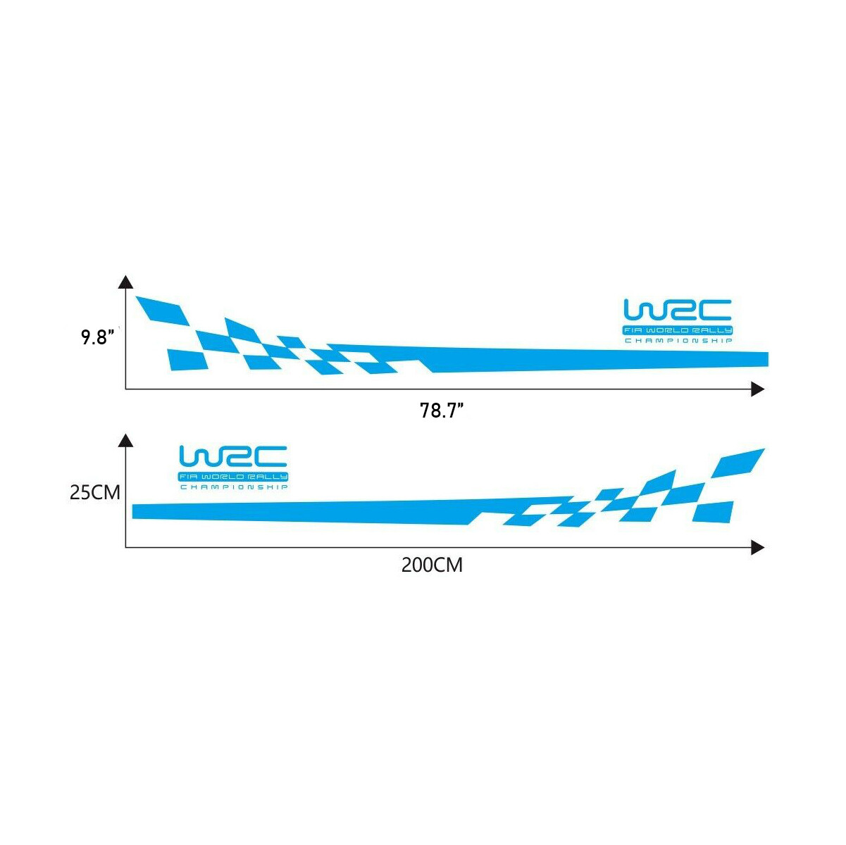 2 Pcs WRC Racing Plaid Hood Side Door Fender Stripes Stickers For Race Car SUV