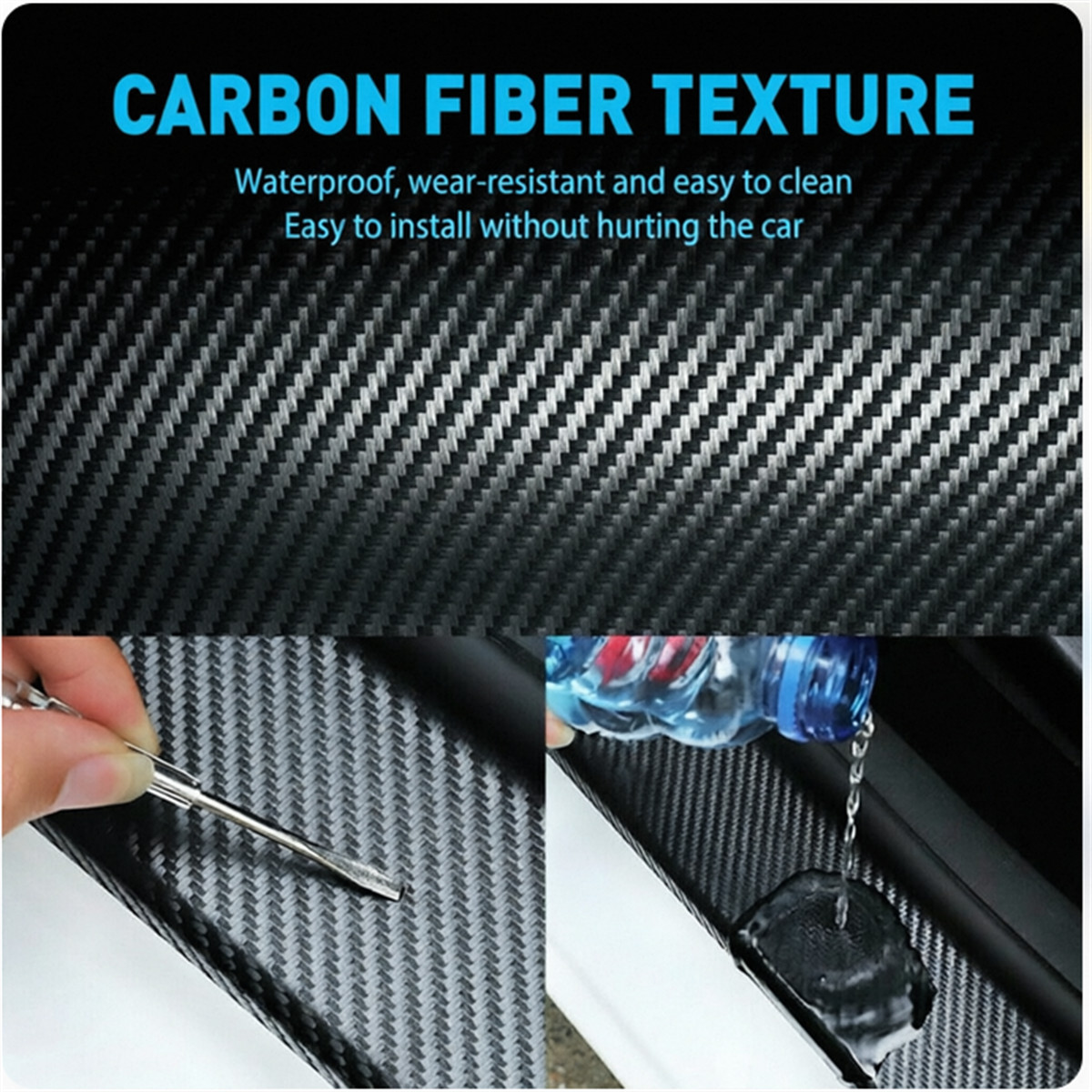 Premium Matte Flat Black Forged Carbon Fiber Vinyl Film Wrap Roll Sticker Decal
