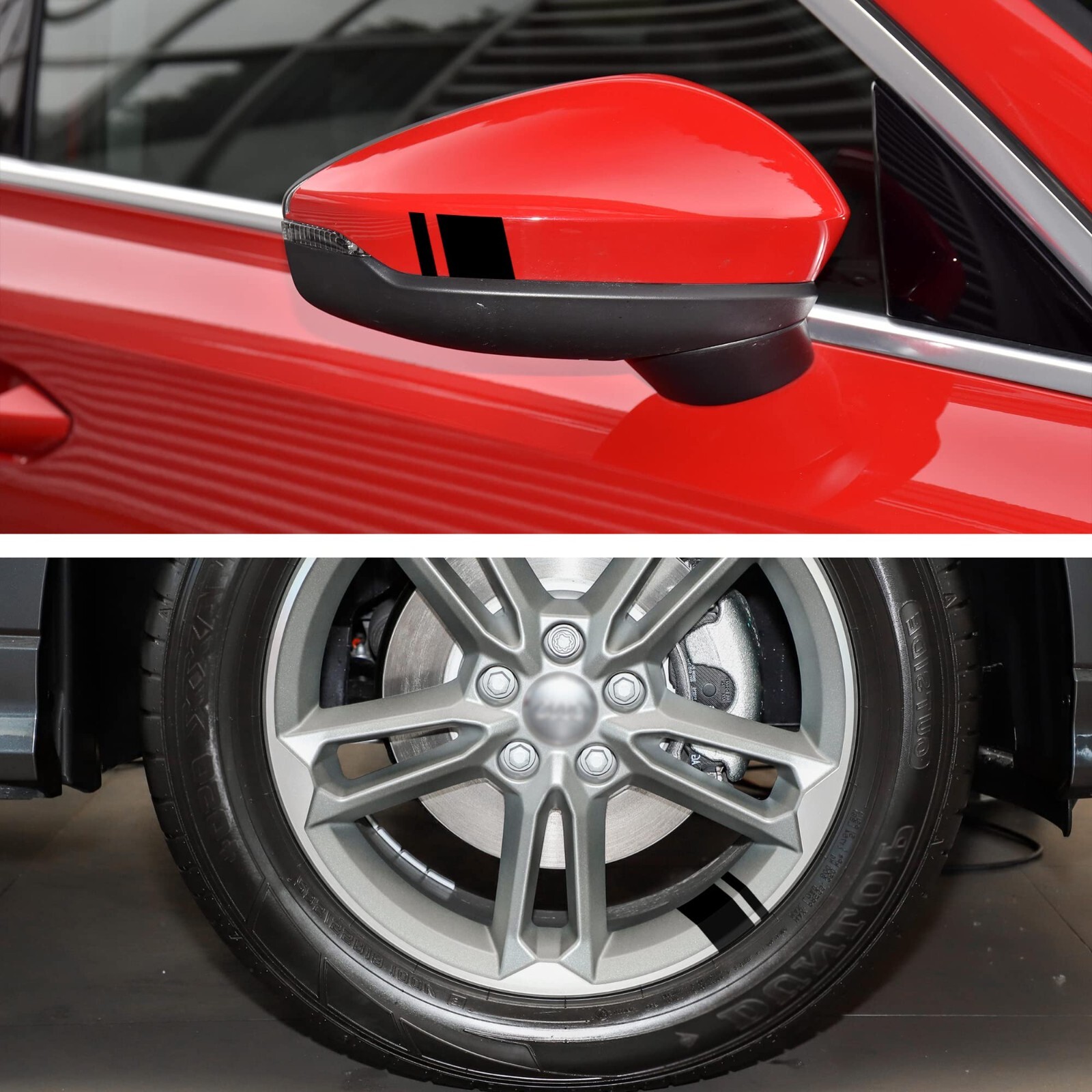 6x Universal Wheel Rim Bumper Fender Hash Mark Stripe Decal Reflective Sticker