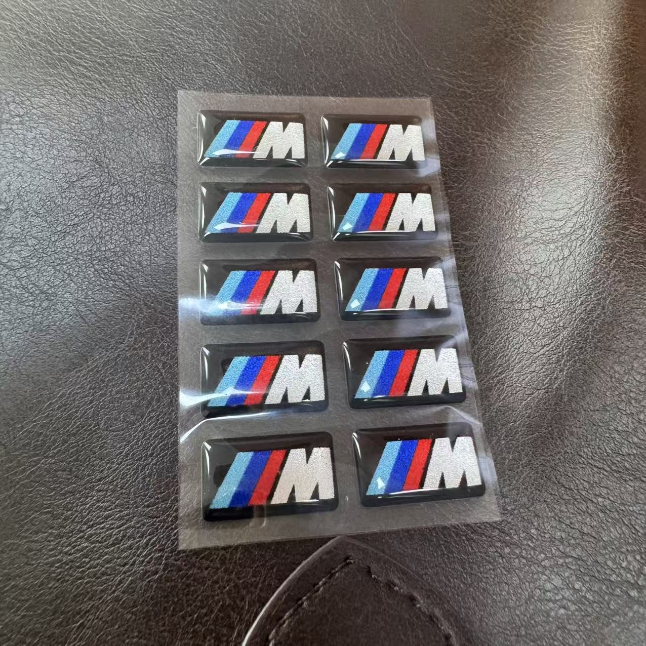 FOR BMW WHEEL M BADGE STICKER EMBLEM Decorative DECAL 11MM X 19MM 10PCS