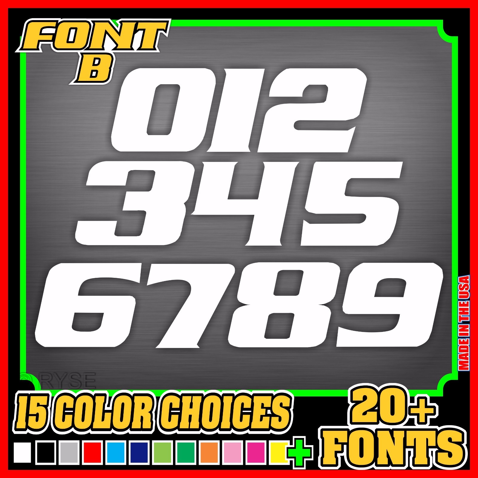 3x Custom Racing Number Plate Decals Motocross Bike MX SX ATV Go Kart Race Car
