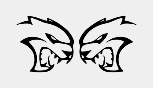 HELL CAT 12.9” X 12.5” 2 DECALS 1 LEFT 1 RIGHT A MUST HAVE
