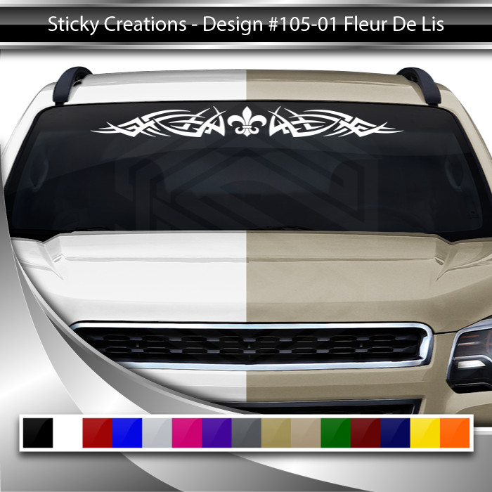 105-01 FLEUR DE LIS Windshield Decal Window Sticker Vinyl Graphic Design Car SUV