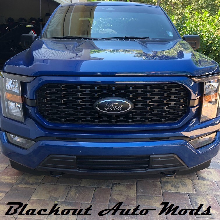 Matte Black Emblem Overlay Vinyl Decals For 2015-2023 Ford F150