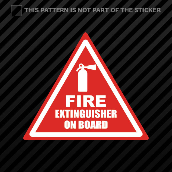 Fire Extinguisher On Board Sticker Self Adhesive Vinyl off road race safety