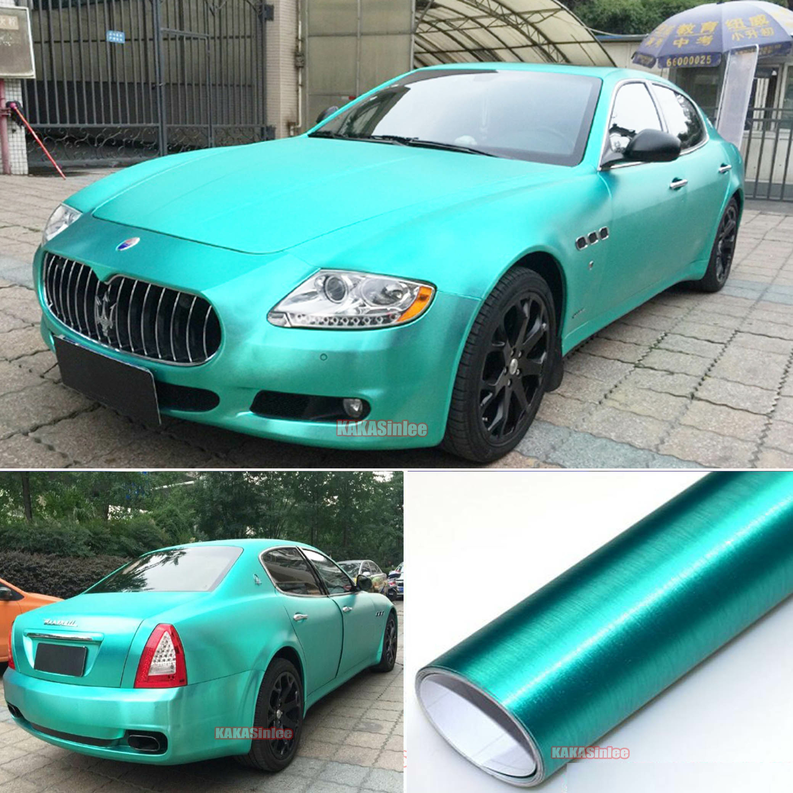 3D Brushed – Steel Texture Metal Satin Chrome Entire Car Vinyl Wrap Sticker AFUS