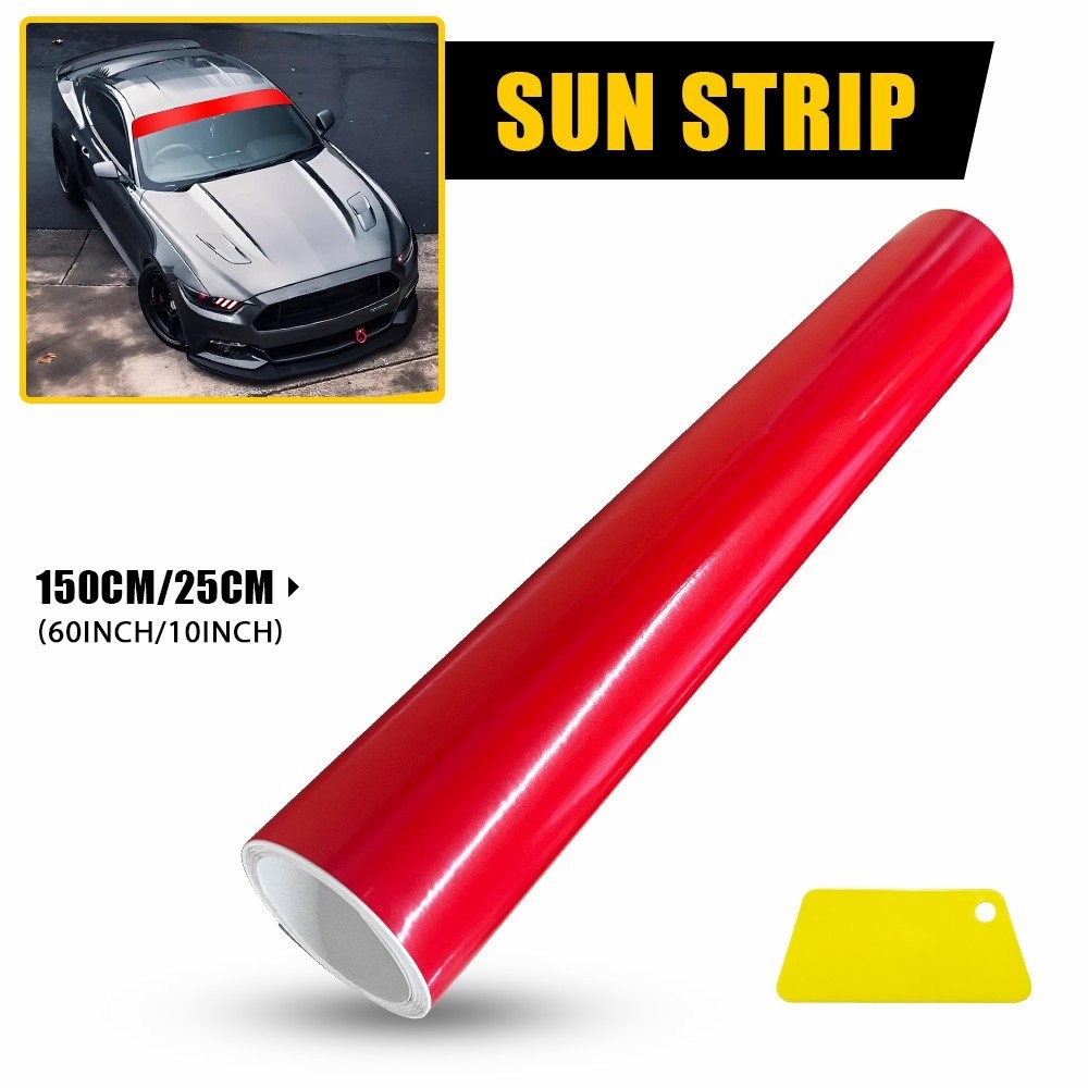 Window Visor Sun Strip Tint Film Front Windshield UV Shade Banner Decal Trim
