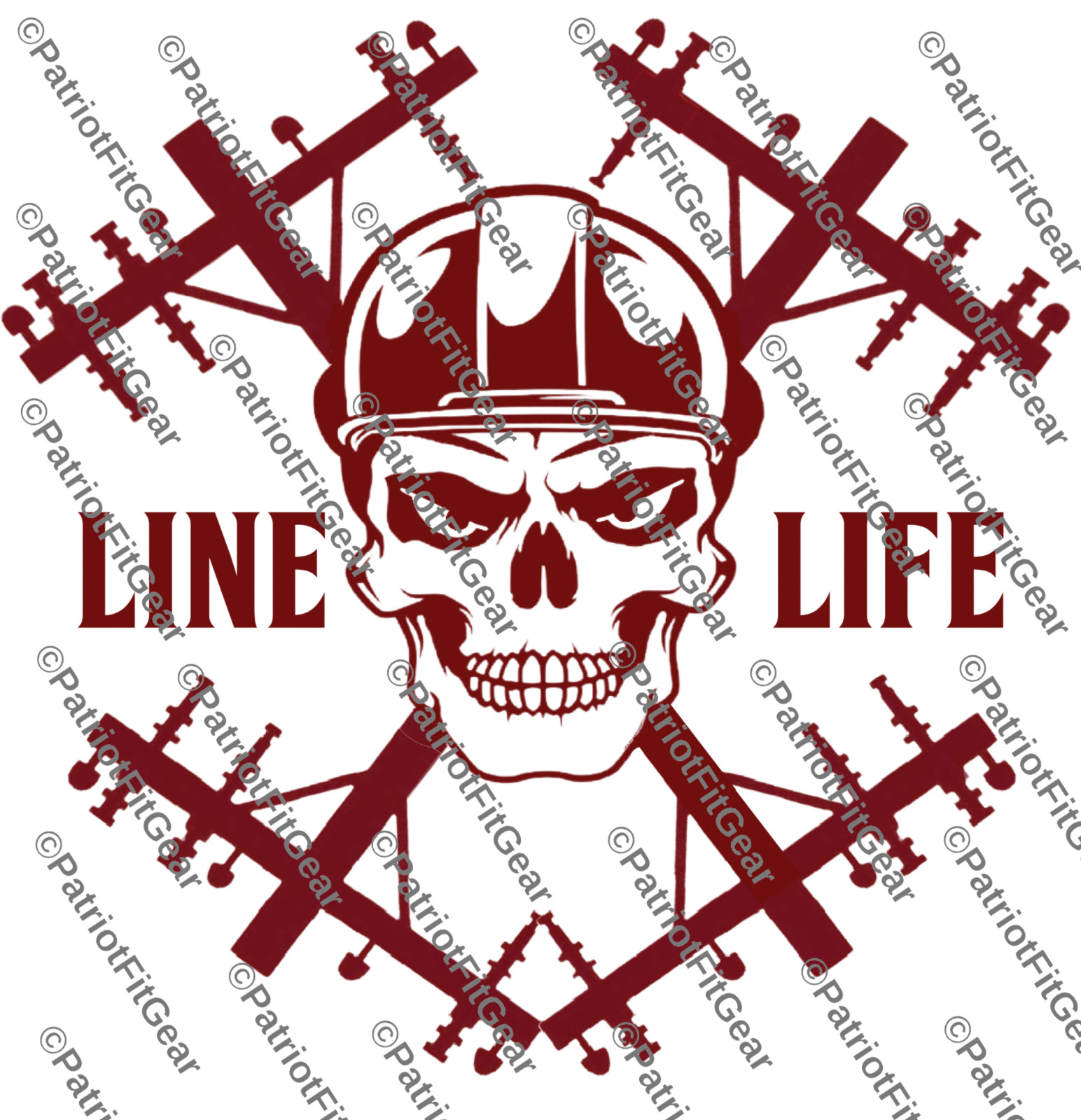 Lineman,Skull,Linesman,Line Life,Line Worker,Electrician,Sticker,Vinyl Decal