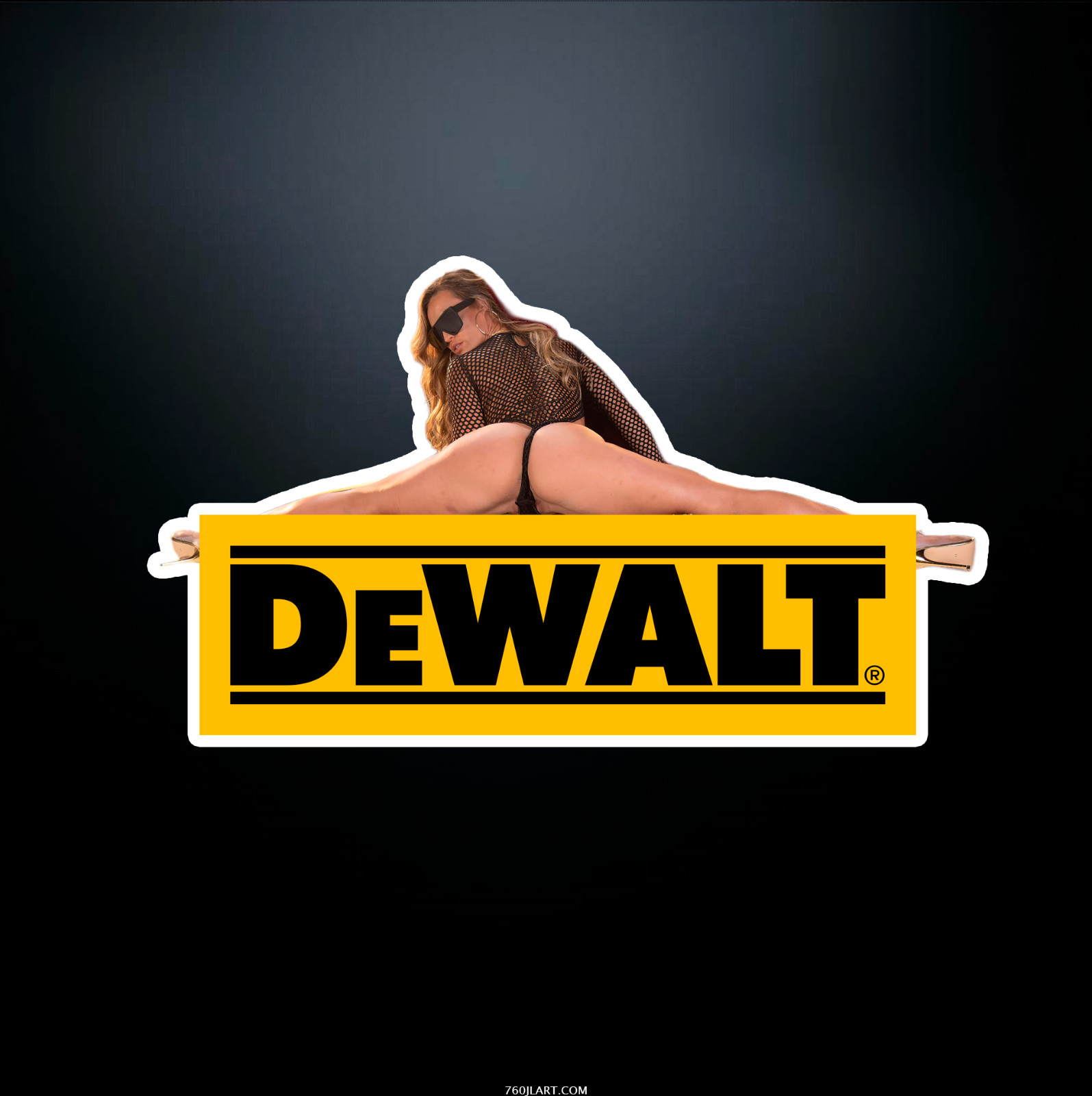 Tool Box DEWALT HOT beautiful model Pinup girl Garage decal sticker 4 Inches