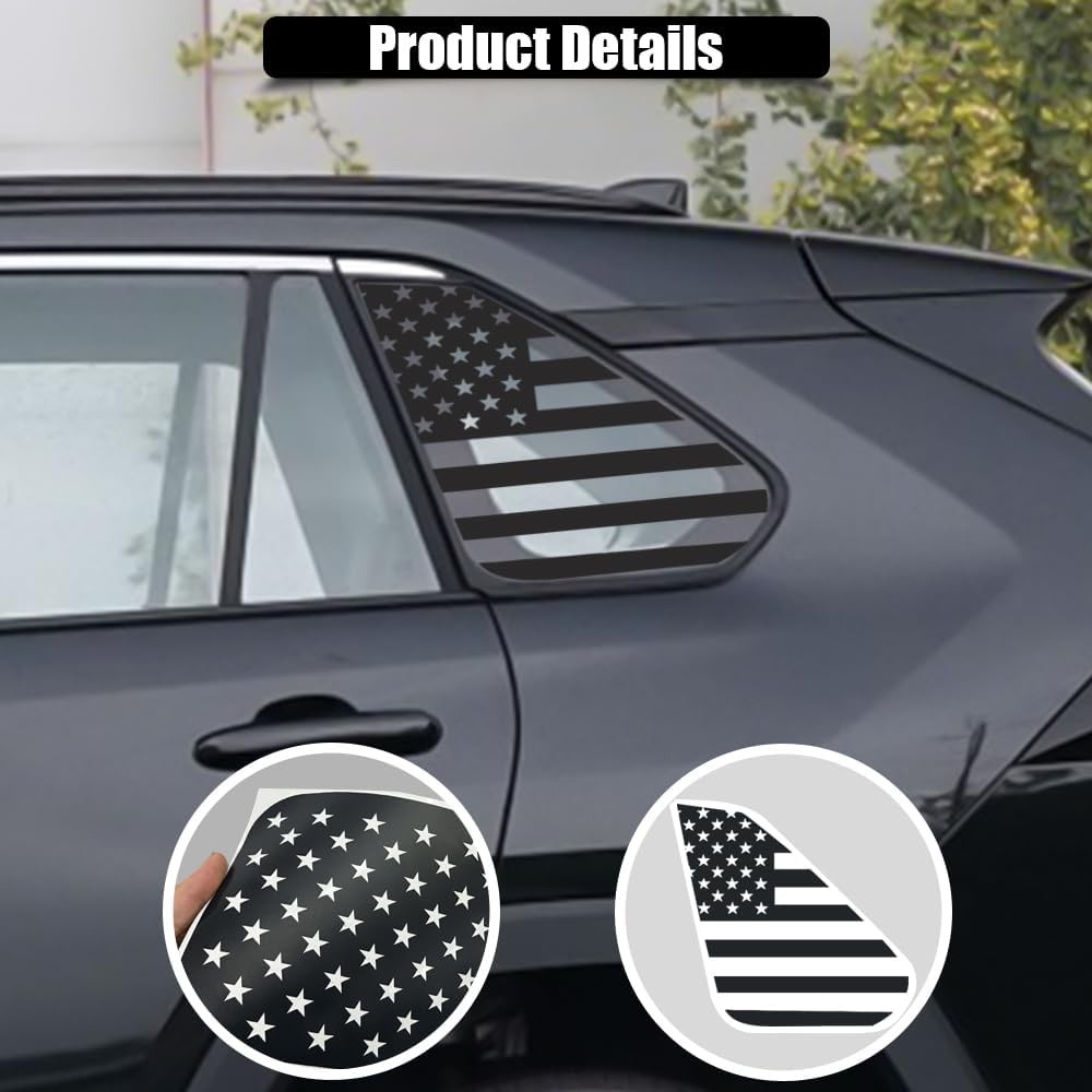 For Toyota Rav4 2019-2025 Rear Side Window American Flag Decal Left & Right Side