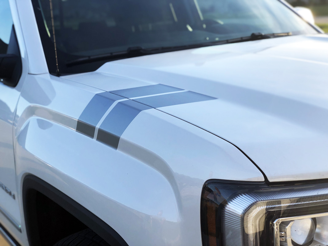 Fender Racing Hash Stripes Vinyl Decal for 2014 2015 2016 2017 2018 GMC Sierra