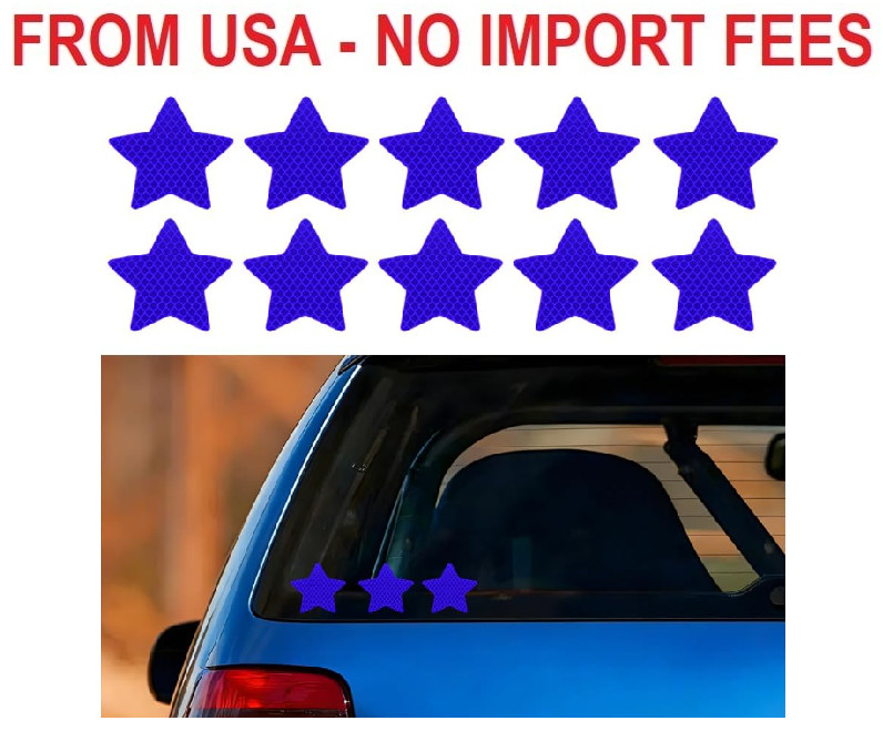 10PCS Car Reflective Star Decal, High-Intensity Vehicle Bumper Night Safety Warn