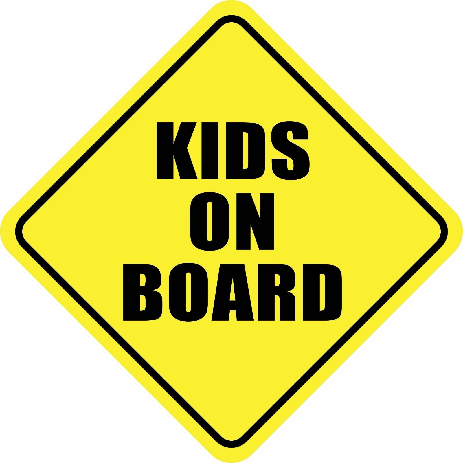 KIDS ON BOARD Car Bumper Locker Window Sticker Decal 5″ x 5″