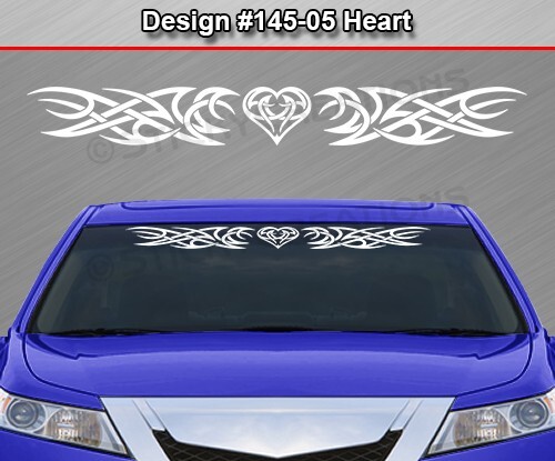 145-05 HEART Windshield Decal Window Sticker Vinyl Graphic Tribal Heart Car SUV