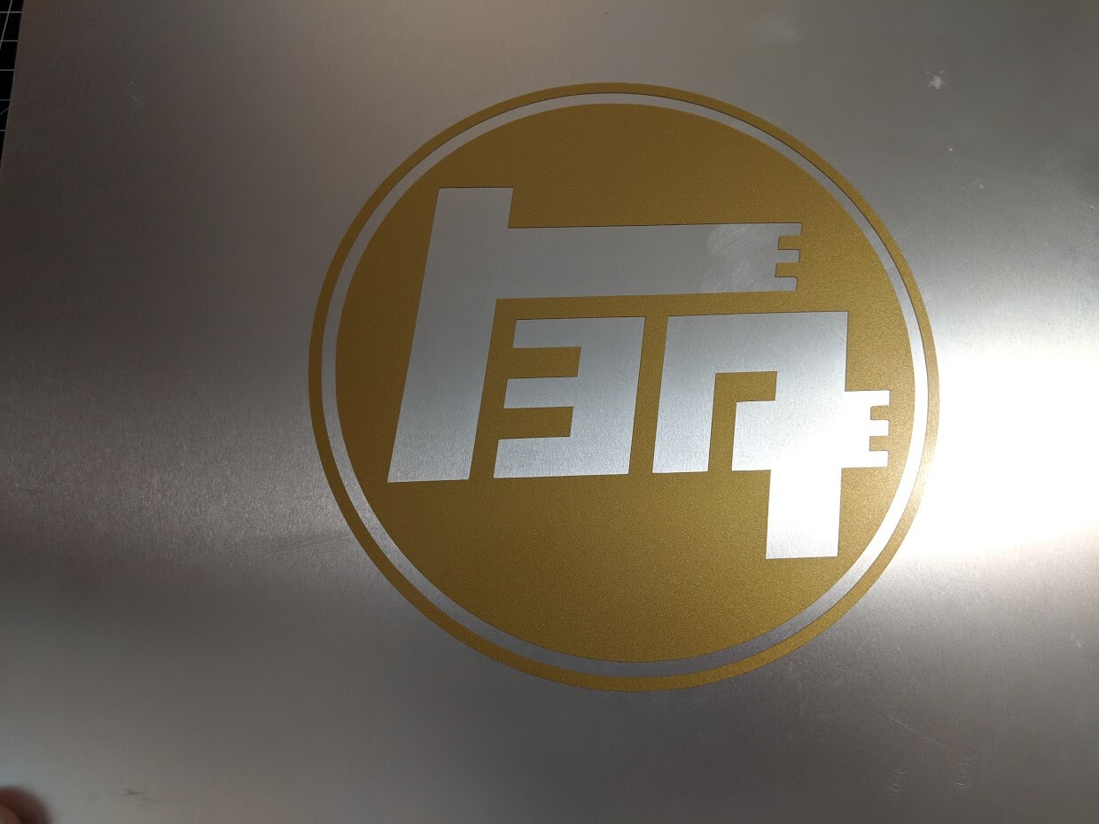 4 pack TEQ Logo Vinyl Decal Sticker Gold Metallic 2″ x 2″ (5cm x 5cm)
