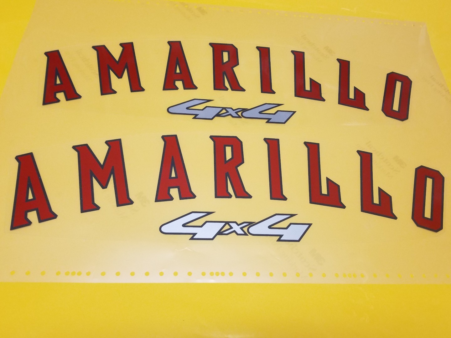 Pair Amarillo 4×4 Decals for 06 Ford Super Duty or other Makes TOP QUALITY