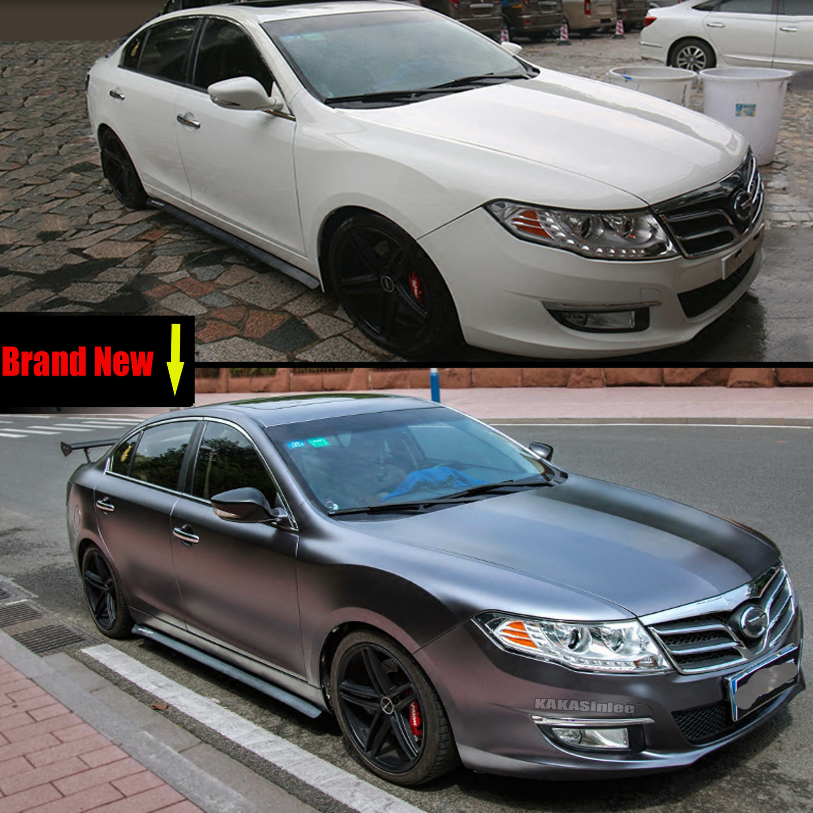 Air Release / T Grey Whole Car Pearl Metal Satin Chrome Vinyl Wrap Sticker HDUS