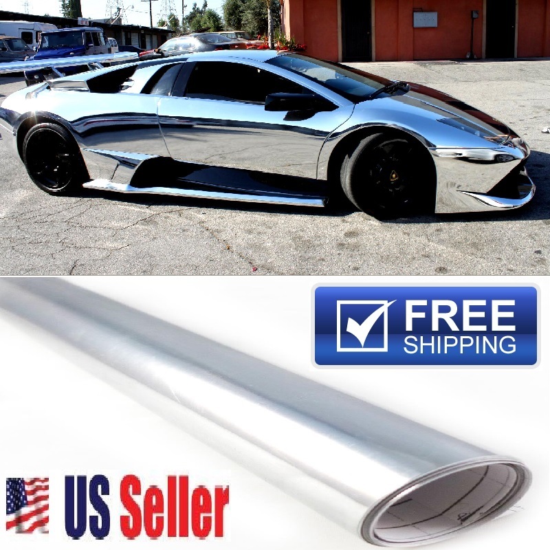 High Quality Silver/Chrome Shiny Vinyl Wrap Paint Decal Sheet Protector Film