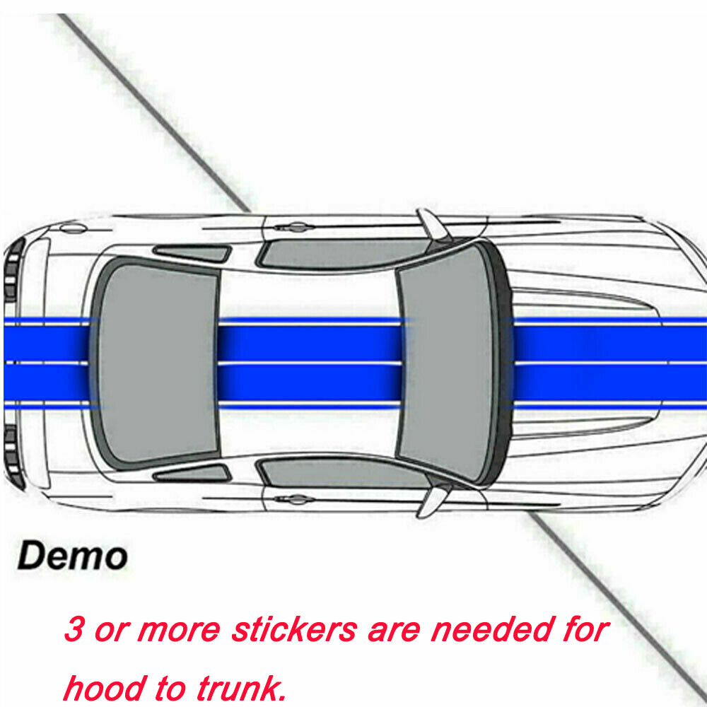 78″ Hood Roof Rally Racing Stripe Decal Stickers For Ford Mustang Chevy Camaro