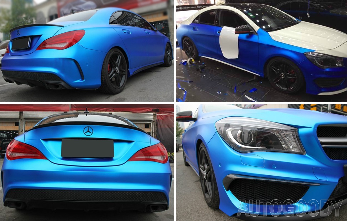 20ft x 5ft Satin Matte Chrome Metallic Deep Blue Vinyl Film Wrap Air Bubble Free