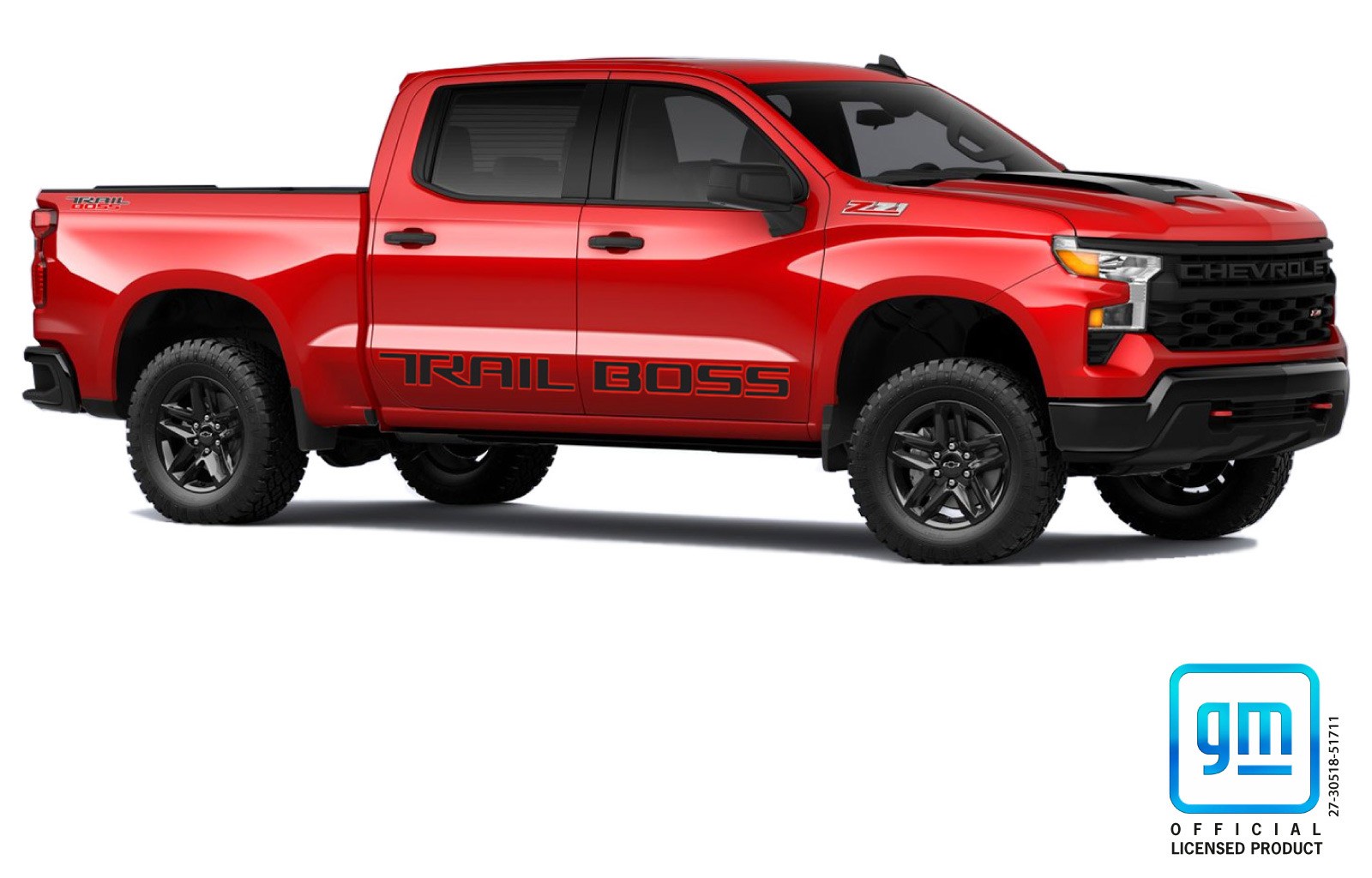 2019 20 21 22 23 24 Chevy Silverado TRAIL BOSS Crew Cab Body Side REDLINE Decal