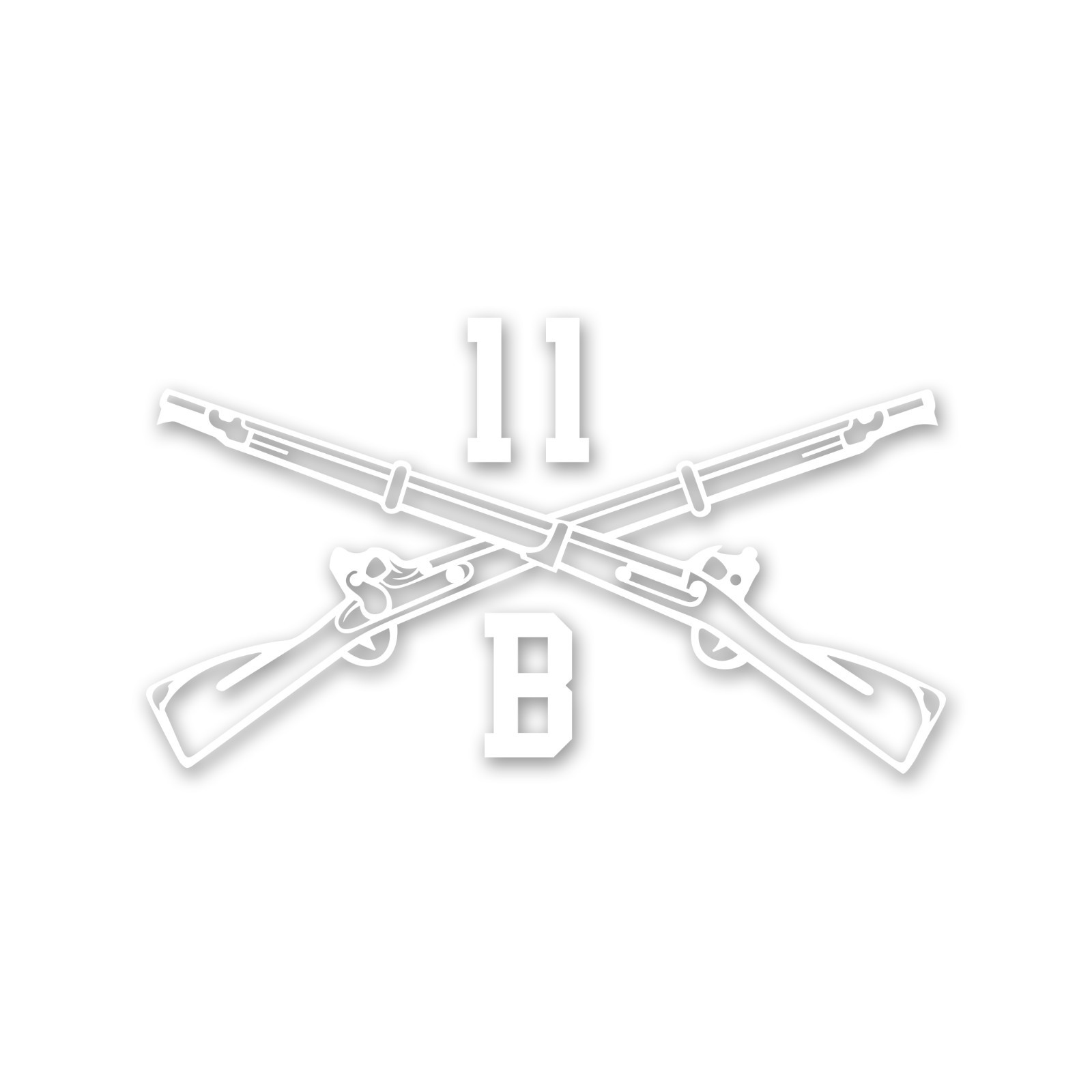 Army MOS 11B Infantryman Branch Crossed Rifles Insignia Military Decal 3″ x 5.5″
