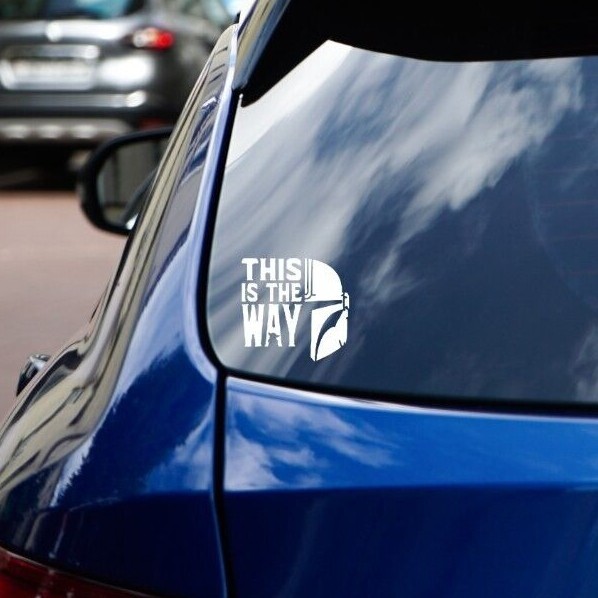 This Is The Way Mandalorian Helm Vinyl Decal | Star Wars | Grogu | Sticker