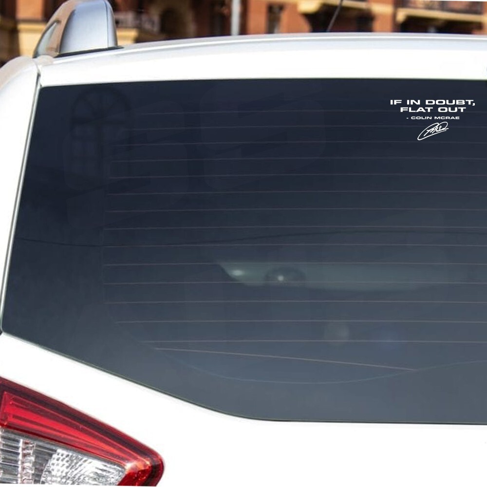 If in Doubt Flat Out Colin Mcrae. Fits Subaru Style Sticker Decal WRX JDM Bumper