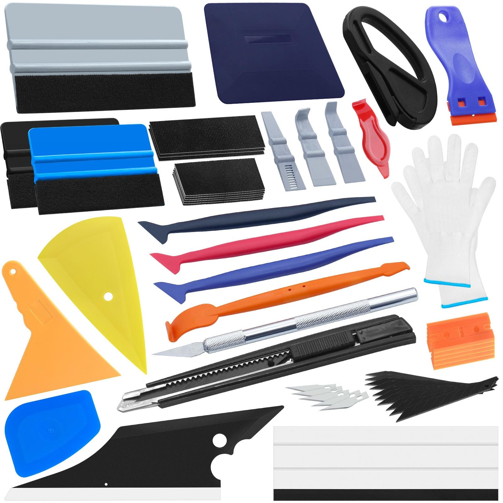 Arayker 27 Pcs Car Vinyl Wrap Applicator Tool Kit Vehicle metallic